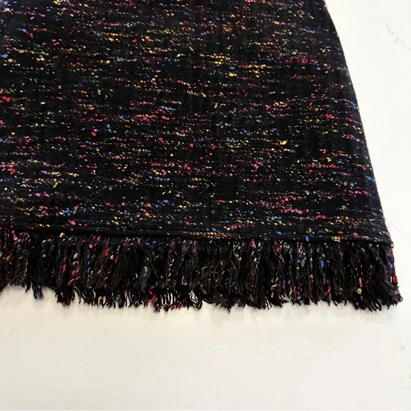 GANNI Rainbow Tweed Wool Fringe Mini Skirt | 34 | US 2 - Picture 6 of 13